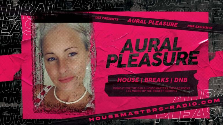 aural pleasure radio show banner with female dj