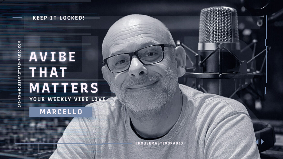 A Vibe That Matters Radio Show banner showing dj marcello Nisco sat in front of the best dj equipment